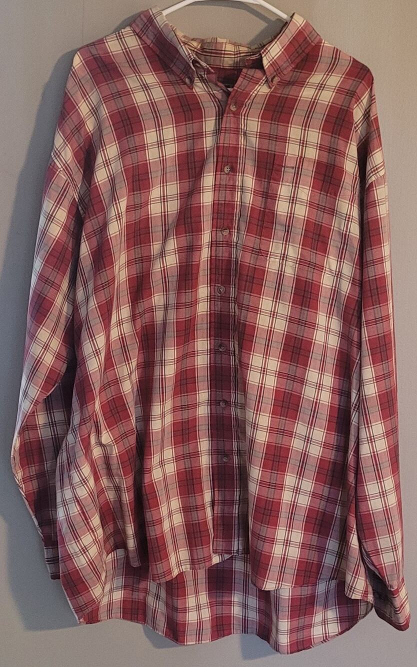 Men's plaid button down long-sleeved 3XLT shirt by SUTTER AND GRANT